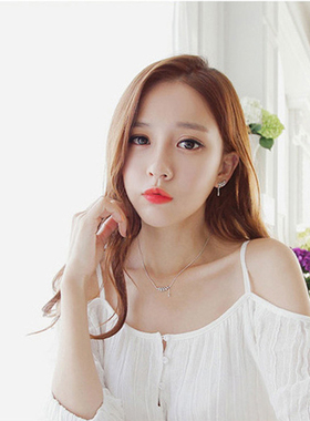 学生森系树叶流苏女士礼物锁骨链