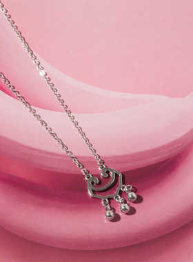 萌物纯银镂空小众设计项链平安锁