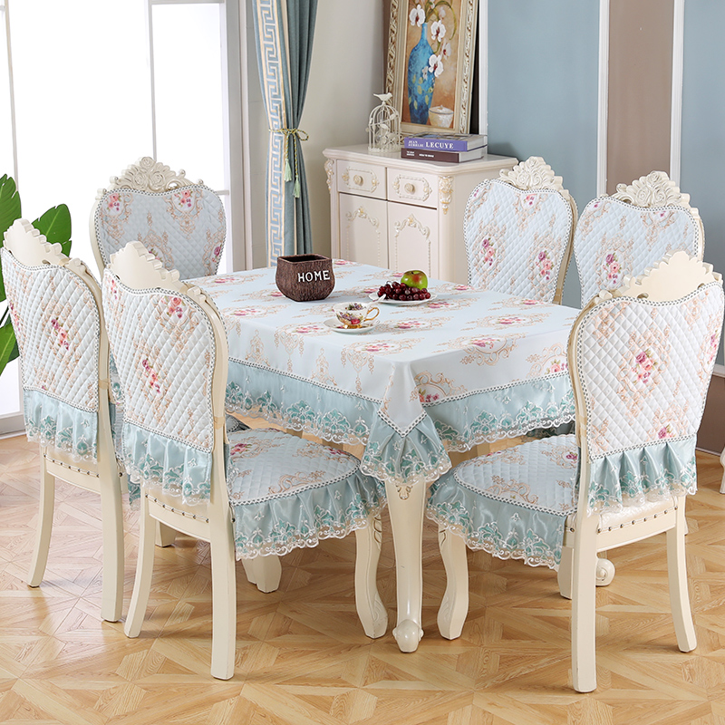 欧式凳子椅垫套装餐桌布靠背家用椅子套罩北欧坐垫布艺简约长方形