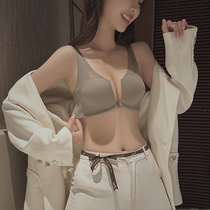 Front Buttoned Underwear Female small breasts Gathered Big No Steel Ring Thin collection Breast Proof Drooping Flat Chest Special Bra Suit