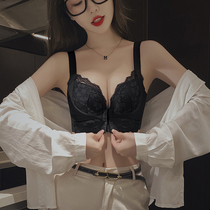 Front Buttoned Underwear Female small breasts Polygeces with large adjustment Type of drawers Breast Anti-Drooping Lace Bra Underpants Suit