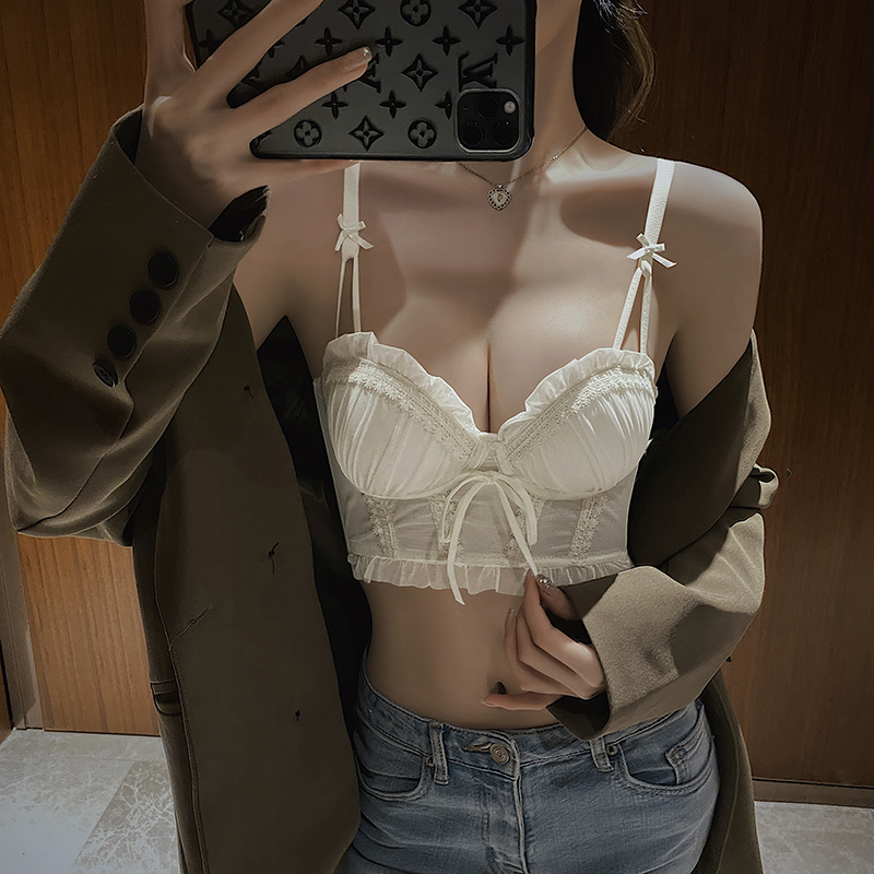 透色内衣旗舰店背心式内衣女小胸聚拢收副乳防下垂平胸专用文胸新款爆款套装3