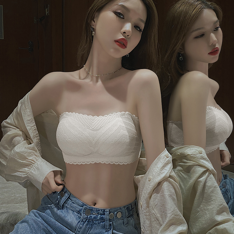 透色内衣旗舰店隐形无痕无肩带内衣女薄款文胸裹胸抹胸式大胸夏季防走光聚拢防滑3