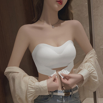 No shoulder strap lingerie female summer thin breasts with small breasts and anti-slip invisible wrap the new bra hood anti-walk light