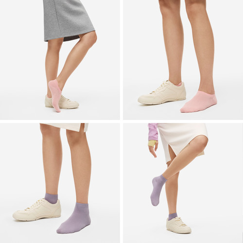 10A抗菌|蕉内银皮301S袜子女中筒袜防臭运动透气短袜秋冬长袜棉袜 - 图3