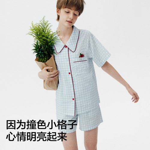 【刘浩存同款】蕉内棉棉520Home泡泡纱家居服少女睡衣女款夏季 - 图2