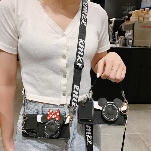 新款适用华为荣耀90手机壳nzone50pro零钱包mate50/30/40pro斜挎背带荣耀50/80/70带挂绳v40/v30/v20全包镜头 - 图1