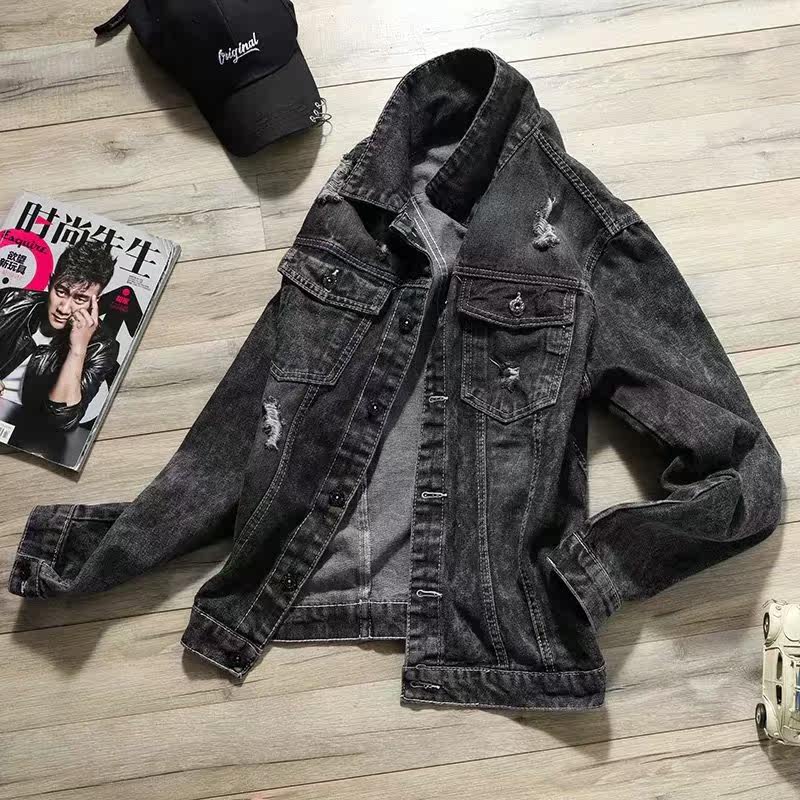破洞牛仔外套学生潮流百搭褂子上衣 Boom厂家批发夹克