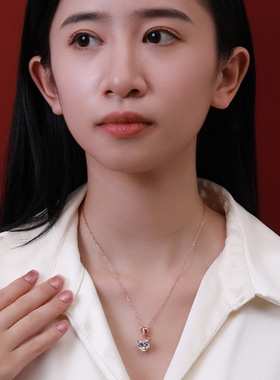 娅希s925纯银项链女百搭小众设计颈链配饰轻奢爱心吊坠锁骨链饰品