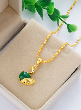 吊坠狐狸吊坠锁骨链饰品仿真黄金