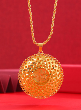 大圆形男女花朵镂空复古吊坠