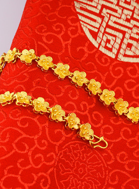 越南沙金玫瑰花朵国风手链