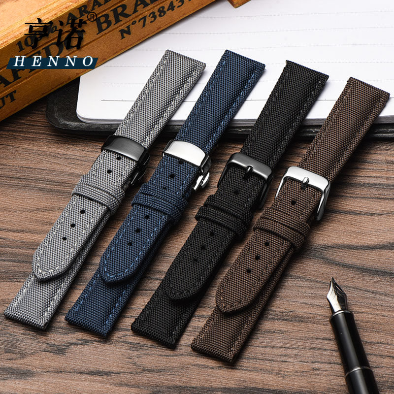 尼龙男适配欧米茄精工海鸥手表带 亨诺配件