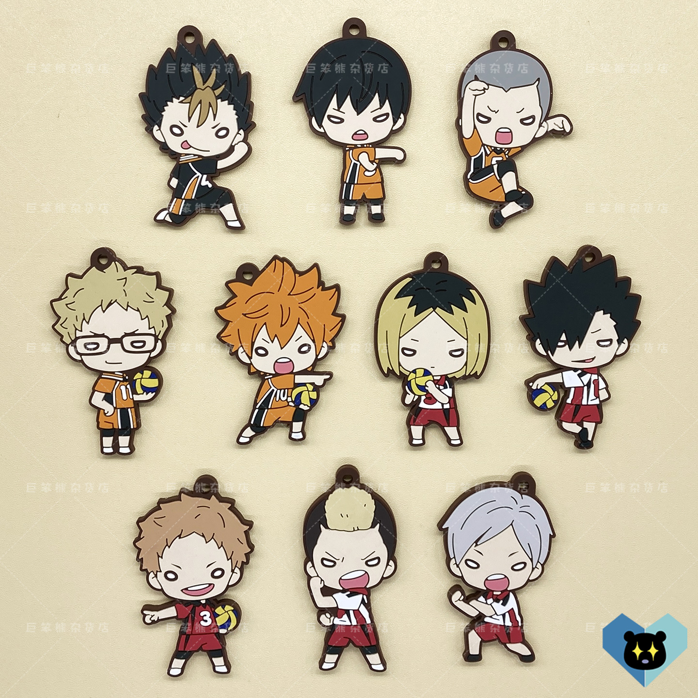 排球少年孤爪研磨黑尾铁朗山本猛虎夜久卫辅灰羽列夫动漫橡胶挂件 - 图2