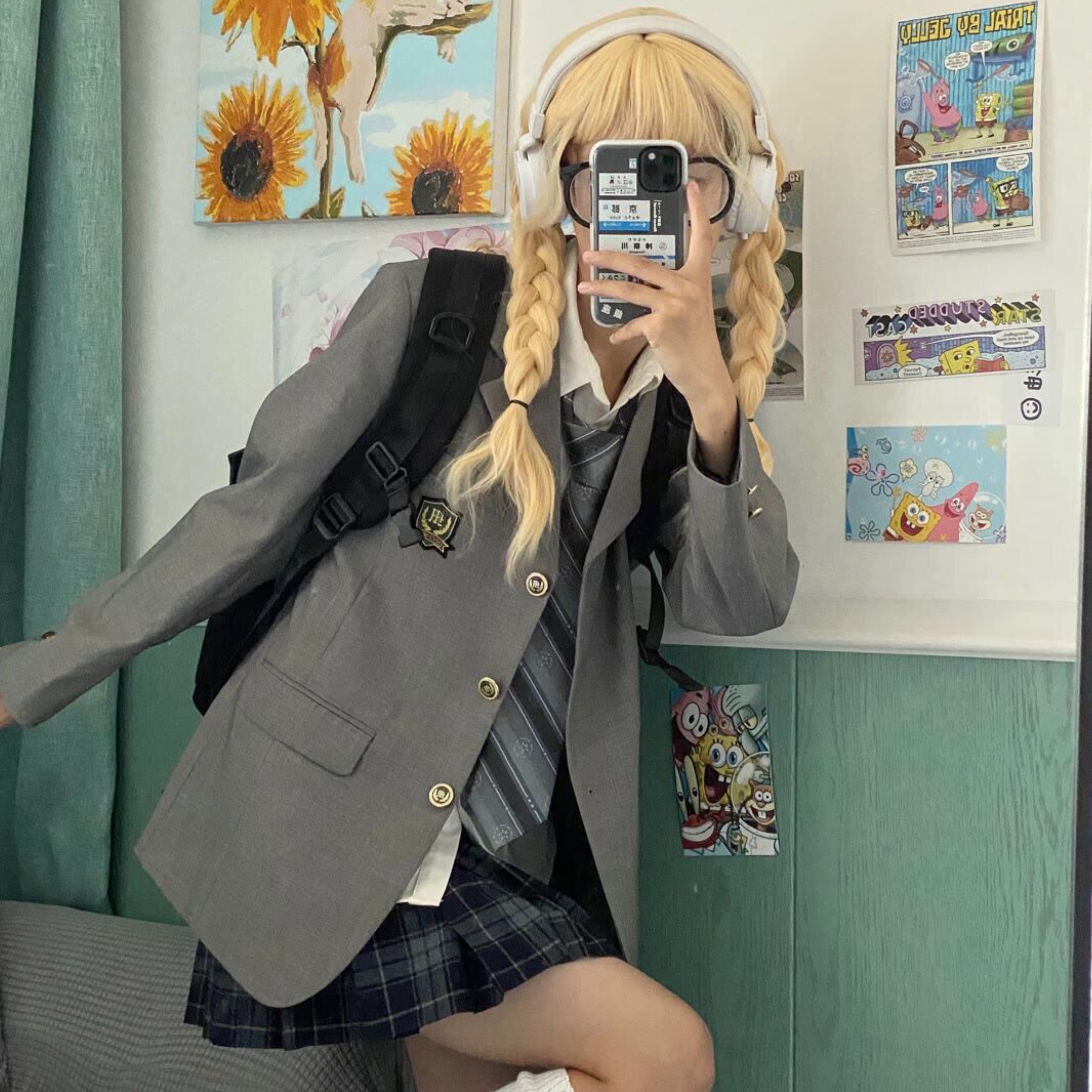 半袋麻豆原创jk西服外套女日制校供感徽章制服春秋学院风驼色西装,淘宝优惠券,粉丝福利购,淘宝优惠卷