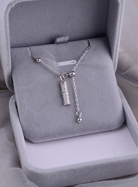 925银镶钻竹节流苏锆石抽拉