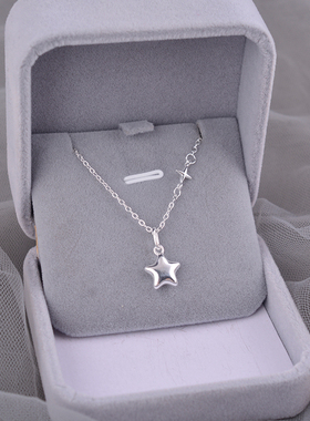 925纯银星星吊坠适合夏天戴的项链小众精致锁骨链女颈链时尚刻字