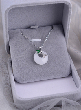 925纯银项链玉髓平安扣女小众设