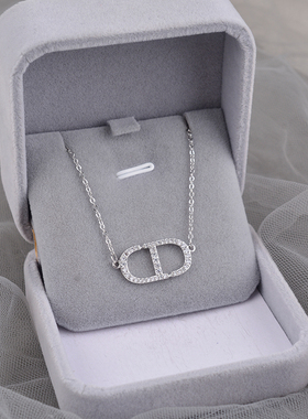 925纯银猪鼻子元素项链小众轻奢锁骨高级送礼闺蜜生日礼物ins刻字