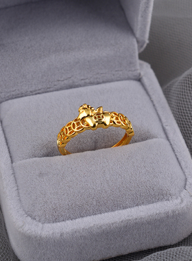 925纯银戒指 马上有钱铜钱女百搭开口指环2026新款马年首饰潮刻字