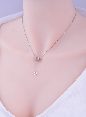 项链女轻奢925纯银锆石转运流苏