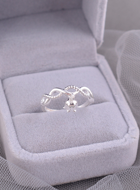 925纯银铃兰花戒指小众2025新款食指戒素圈女轻奢高级开口戒刻字