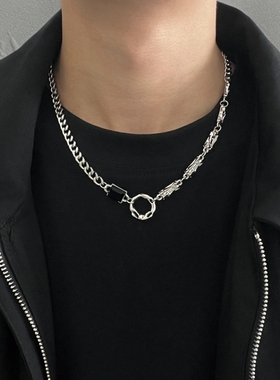 黑石圆环项链嘻哈小众