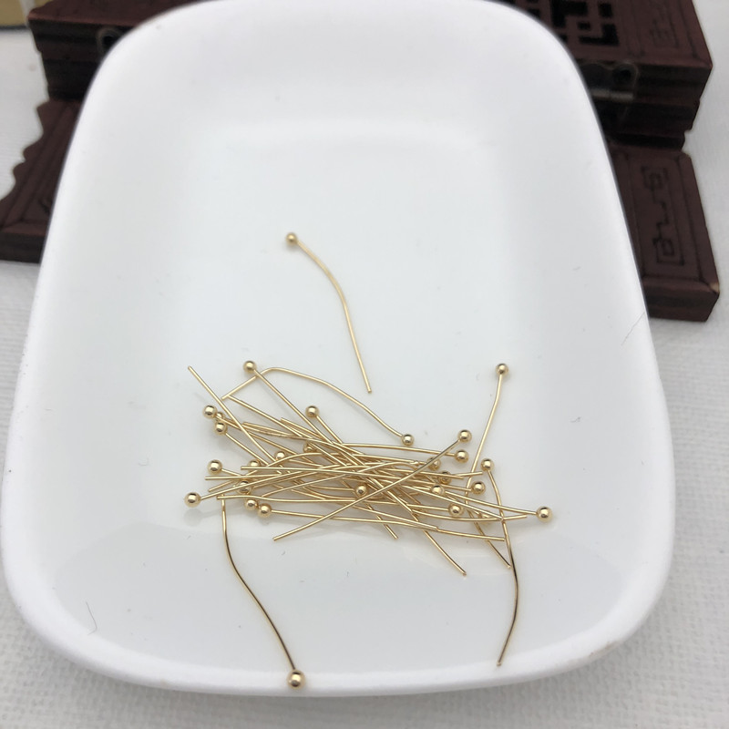 早月diy18/20/30mm 保色 铜质球针圆头针手工DIY古风发簪头饰材料 - 图1