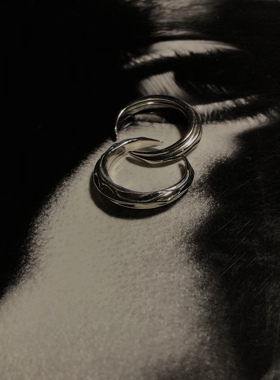 e5集自是迷恋褶皱银原创开口戒指