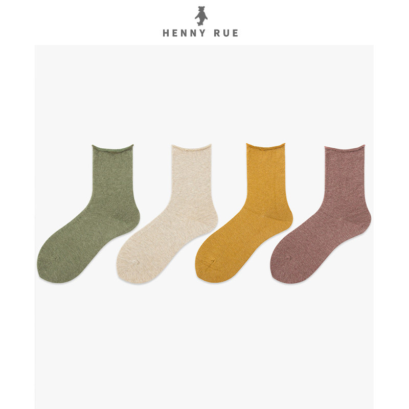 henny rue秋冬新款休闲中筒袜子 hennyrue短袜/打底袜/丝袜/美腿袜