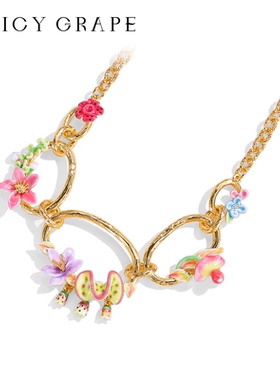 田园风花朵夸张项链女士