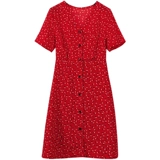 Шифоновое красное платье, юбка, 2021 года, подходит для подростков, французский стиль, высокая талия, по фигуре