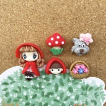 5 small red hat creative scene composition DIY picture nail photo wall felt cork note Remain plate by nail