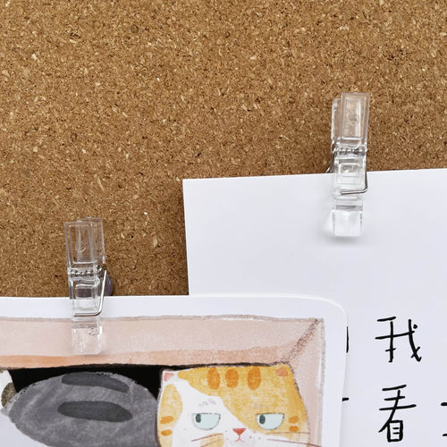 20枚 透明小夹子图钉 创意可爱不伤照片墙装饰按钉 夹子工字钉 - 图2