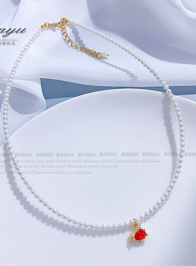 卡通海洋小动物珍珠项链锁骨链