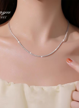 高版本不掉色闪耀满天星钛钢项链女无吊坠小众简约高级锁骨链配饰