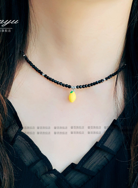 独特设计可爱创意柠檬吊坠项链