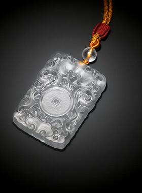 方牌项链男女款福牌毛衣链吊坠情侣方牌挂件饰品包邮