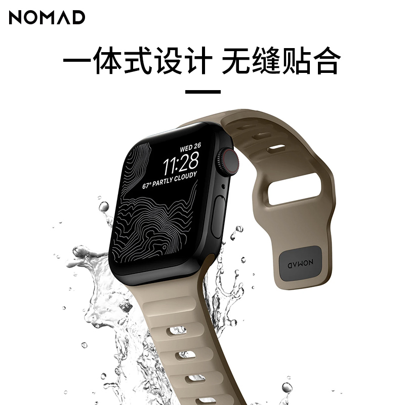 美国NOMAD适用iwatch橙色表带苹果applewatch9/S8/Ultra2防水透气 - 图2