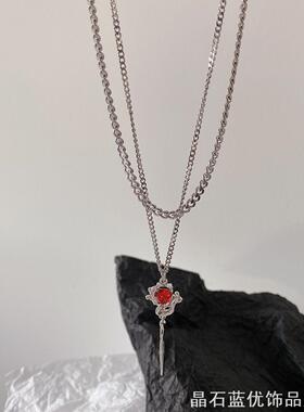 玫瑰项链女ins轻奢高级感小众