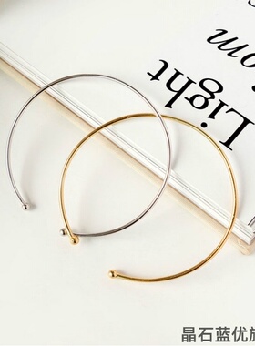 镀银圆珠带银球手镯女开