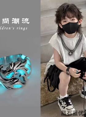 夜光龙戒指ins飞龙指环
