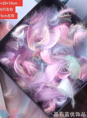 蓝轻小中飘彩色创意鹅毛diy黑蓝轻小中飘羽毛鹅毛家用