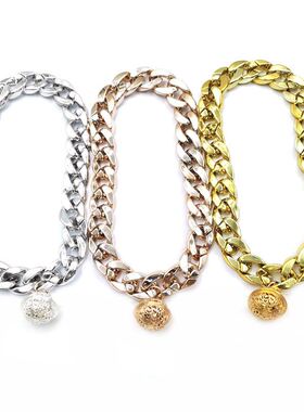 项链配饰可拍照饰品猫咪宠物巴哥泰迪犬恶霸仿金链子狗狗铃铛项圈