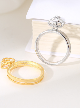 diy中国风坠托琥珀古法银项链