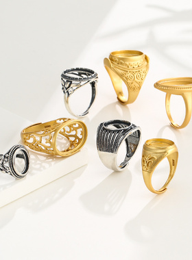 致闺蜜女s925银戒指空托