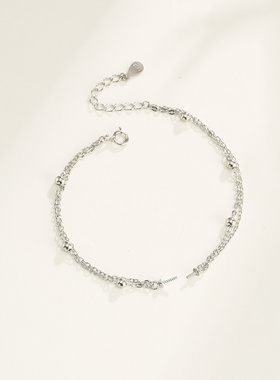 女致闺蜜s925银材质手链空托