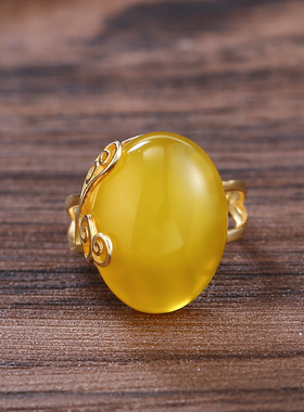 戒指空托镀18k玫瑰金镶嵌绿松石