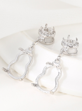 DIYs925气质典雅松石葫芦吊坠