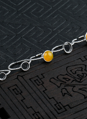 diy镶嵌碧玺8mm8银戒指